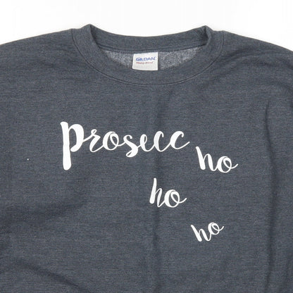 Gildan Womens Blue   Pullover Sweatshirt Size M  - Prosecc Ho Ho Ho Christmas