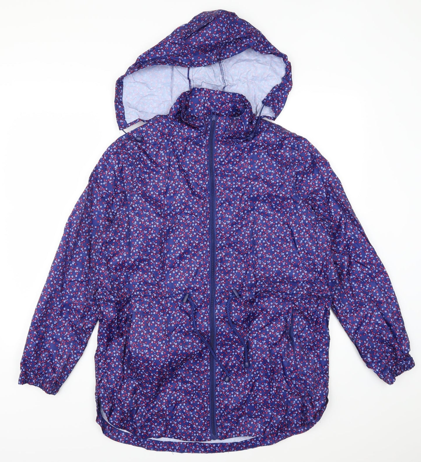 Dunnes Womens Blue Floral  Rain Coat Coat Size M