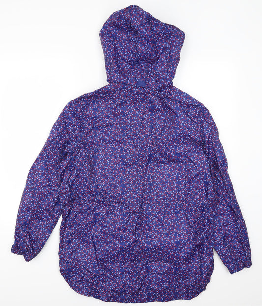 Dunnes Womens Blue Floral  Rain Coat Coat Size M
