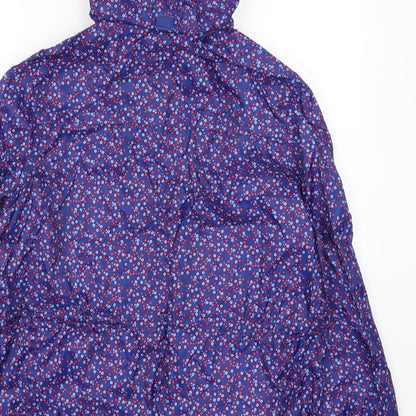 Dunnes Womens Blue Floral  Rain Coat Coat Size M