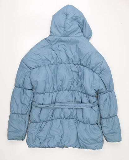 Womens UK Size 12 PRETTYLITTLETHING Blue Anorak Coat