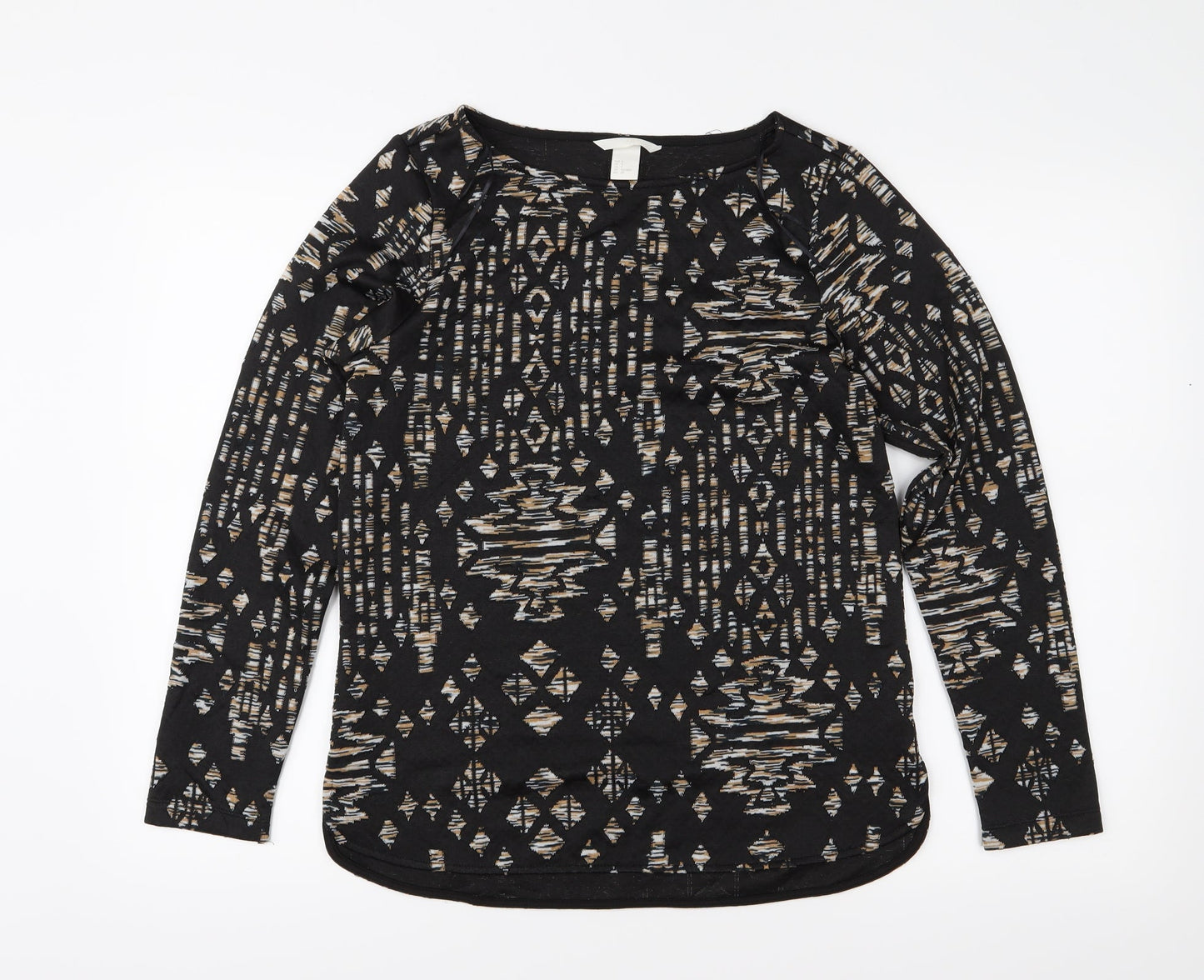 H&M Womens Black Geometric  Basic Blouse Size S
