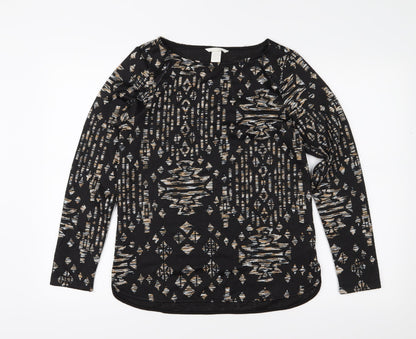 H&M Womens Black Geometric  Basic Blouse Size S