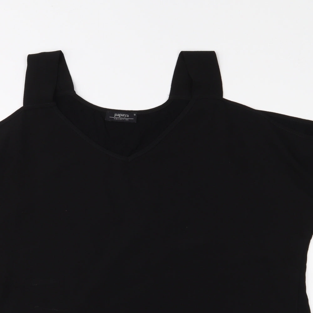 Papaya Womens Black   Basic Blouse Size 12