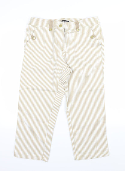 Kaleidoscope Womens Brown Striped Denim Cropped Jeans Size 12 L22 in