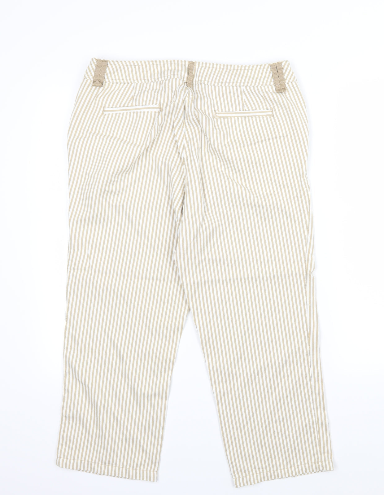 Kaleidoscope Womens Brown Striped Denim Cropped Jeans Size 12 L22 in