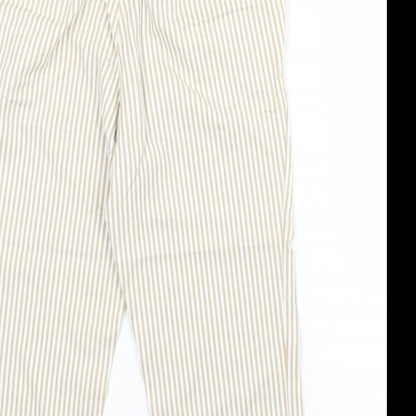 Kaleidoscope Womens Brown Striped Denim Cropped Jeans Size 12 L22 in