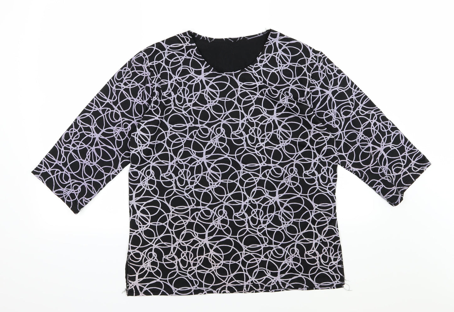 Womens UK Size M Preworn Black Basic T-Shirt