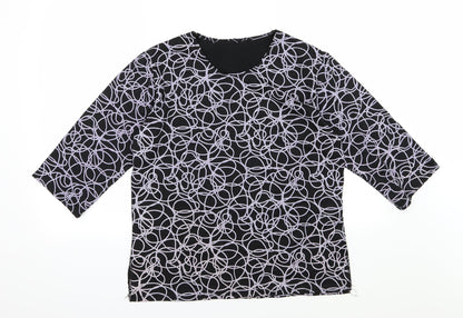 Womens UK Size M Preworn Black Basic T-Shirt