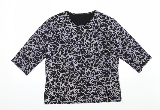 Womens UK Size M Preworn Black Basic T-Shirt