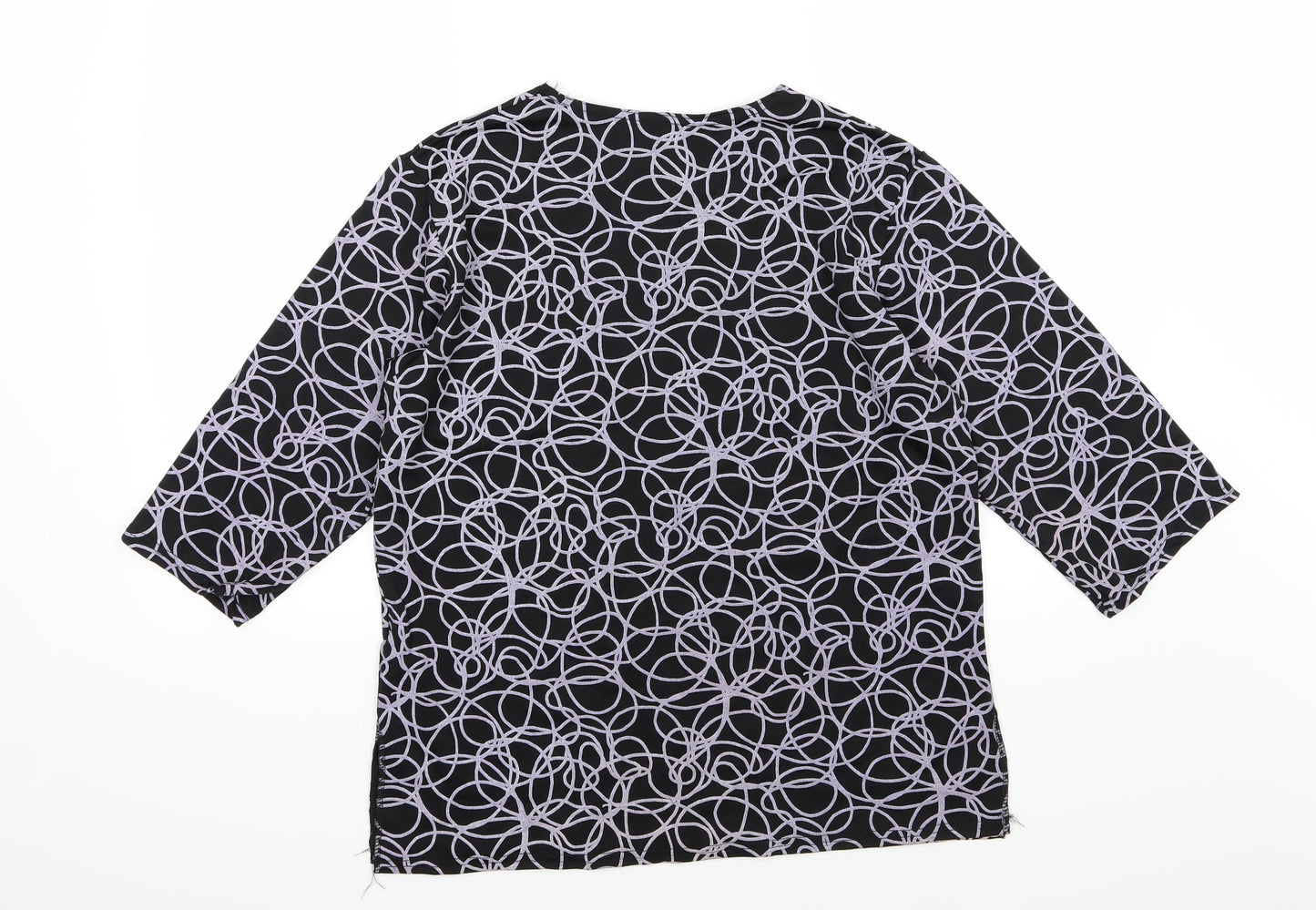 Womens UK Size M Preworn Black Basic T-Shirt