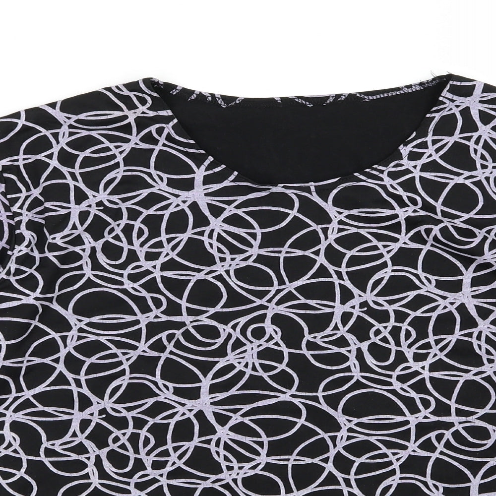 Womens UK Size M Preworn Black Basic T-Shirt