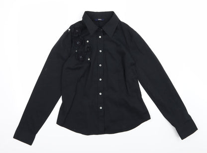 Womens UK Size 12 Marks and Spencer Black Basic Button-Up