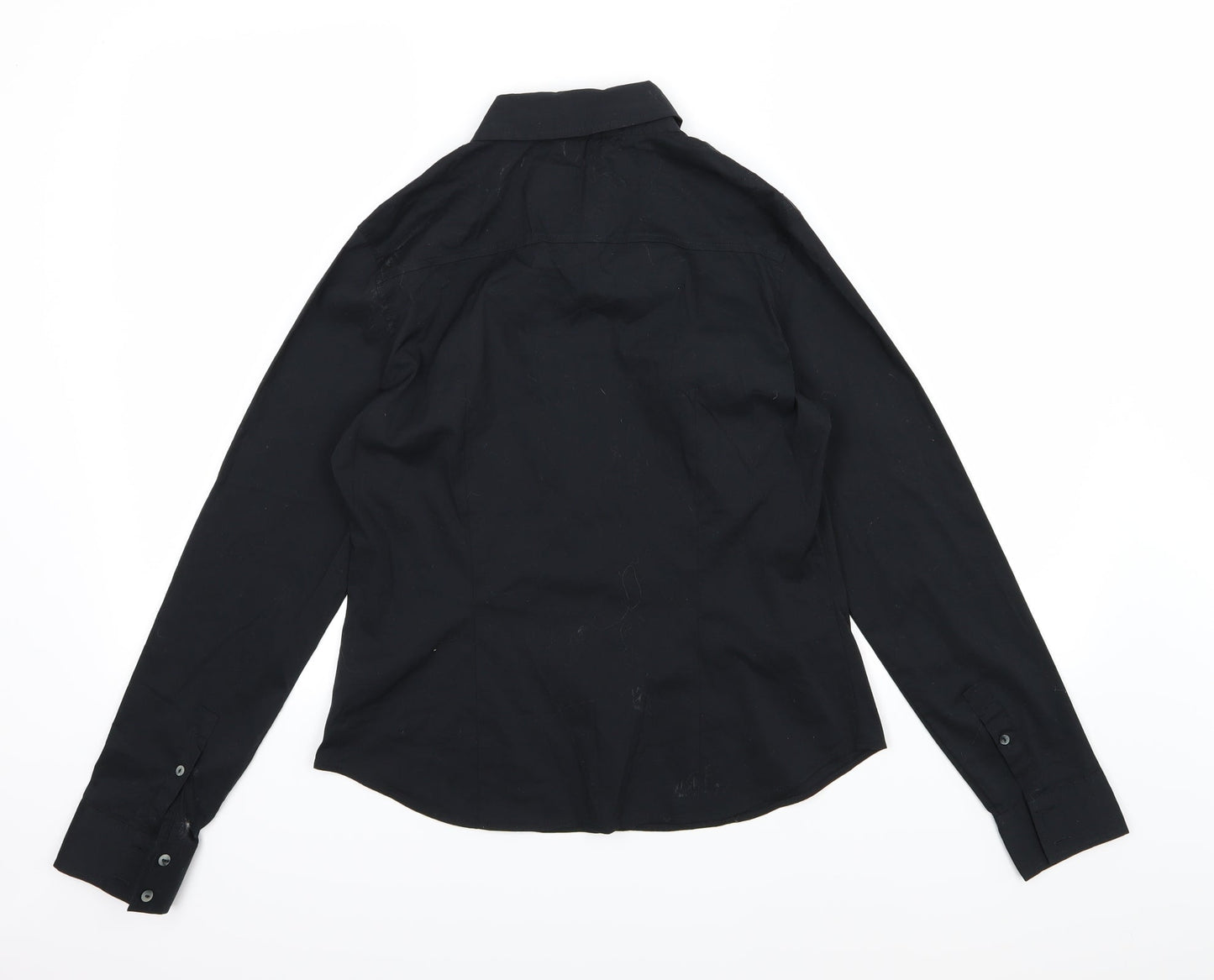 Womens UK Size 12 Marks and Spencer Black Basic Button-Up