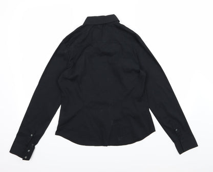 Womens UK Size 12 Marks and Spencer Black Basic Button-Up