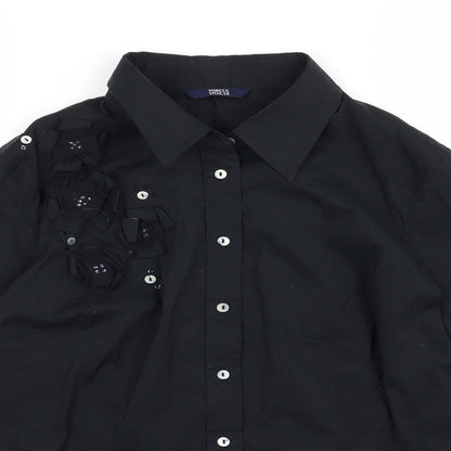 Womens UK Size 12 Marks and Spencer Black Basic Button-Up