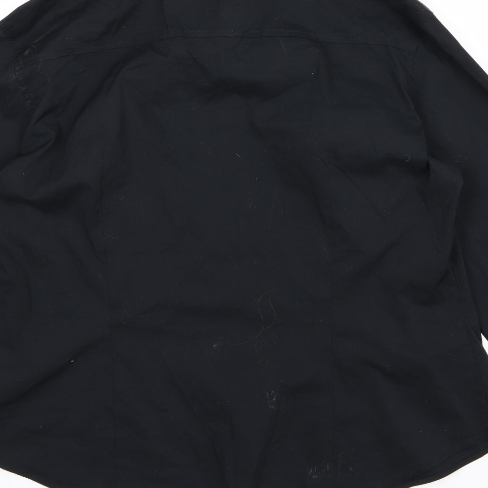 Womens UK Size 12 Marks and Spencer Black Basic Button-Up