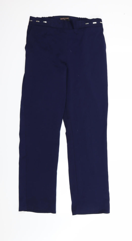 Womens UK Size 12 Anna Rose Regular Fit  Blue Trousers