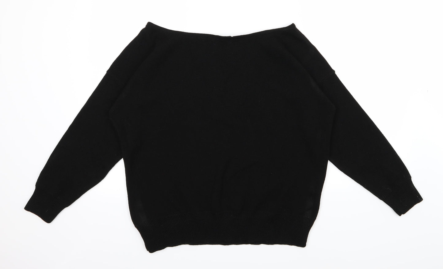 Misspap Womens Black  Knit Pullover Jumper Size L