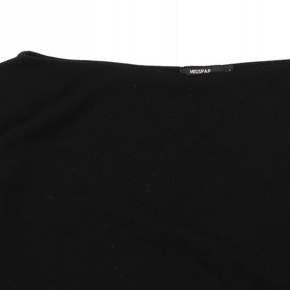 Misspap Womens Black  Knit Pullover Jumper Size L