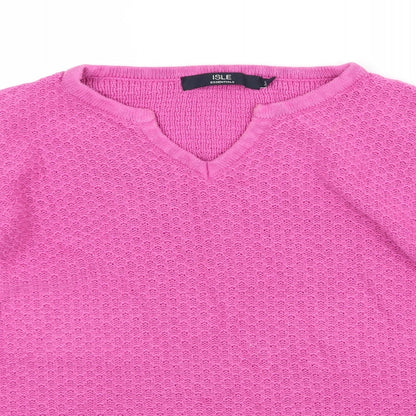 EWM Womens Pink  Knit Pullover Jumper Size L