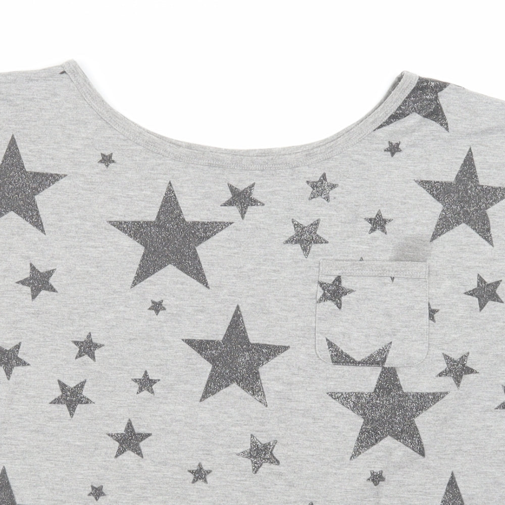 Womens UK Size 10 Peacocks Grey Basic T-Shirt