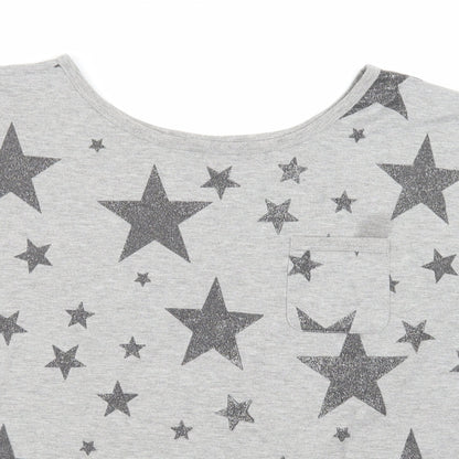 Womens UK Size 10 Peacocks Grey Basic T-Shirt