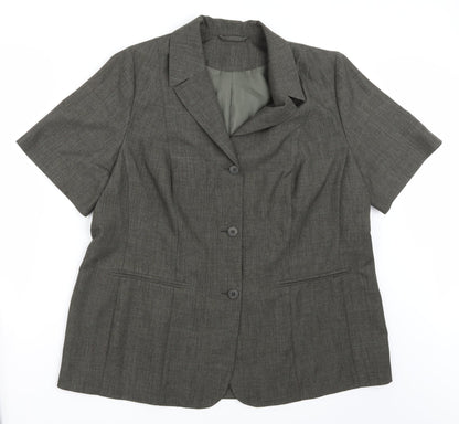 Womens UK Size 20 essence Grey Basic Button-Up