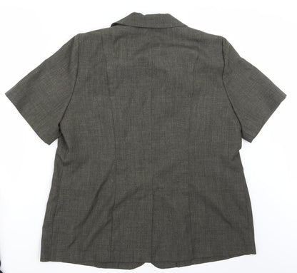 Womens UK Size 20 essence Grey Basic Button-Up