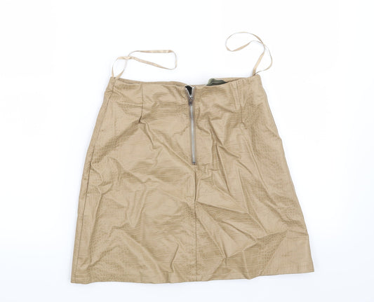 Primark Womens Beige Animal Print  Mini Skirt Size 6