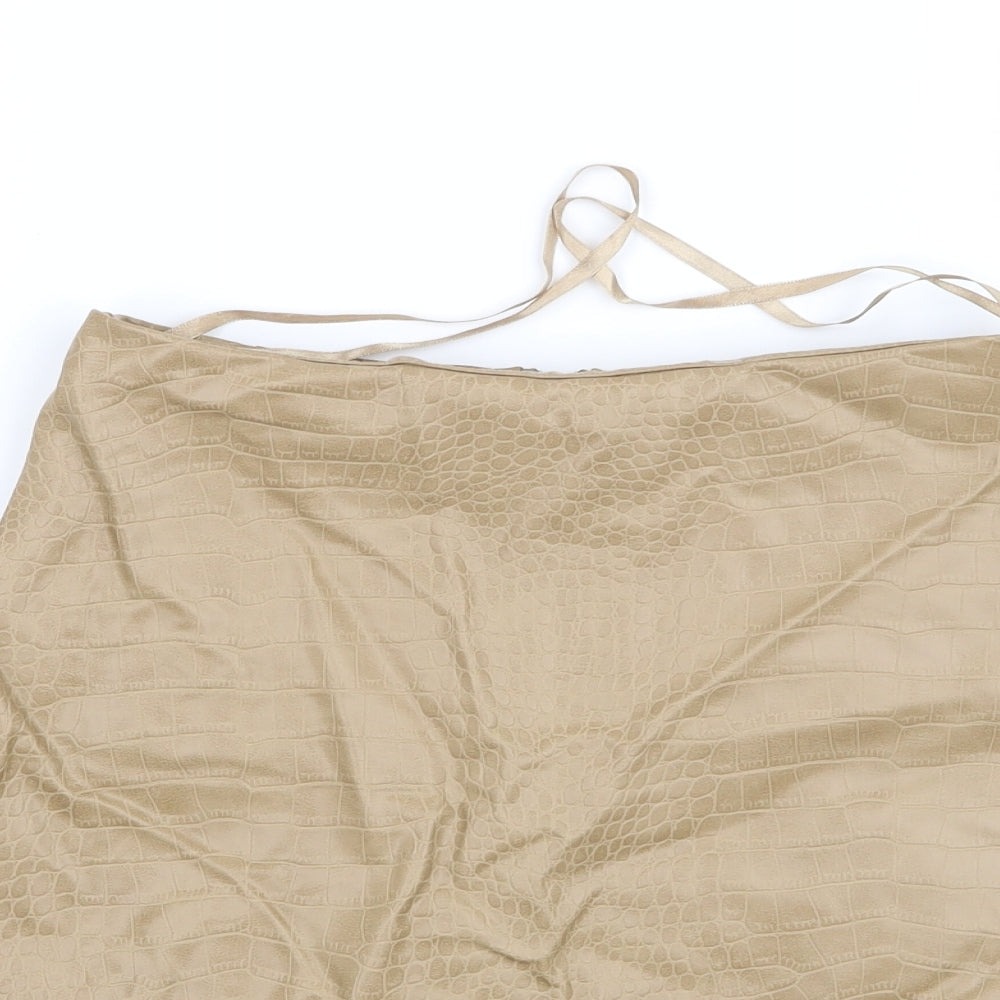 Primark Womens Beige Animal Print  Mini Skirt Size 6