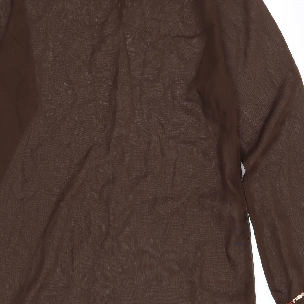 Womens UK Size S Evie Brown Tunic Blouse