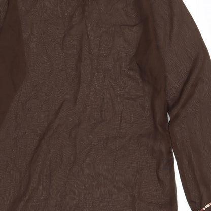 Womens UK Size S Evie Brown Tunic Blouse