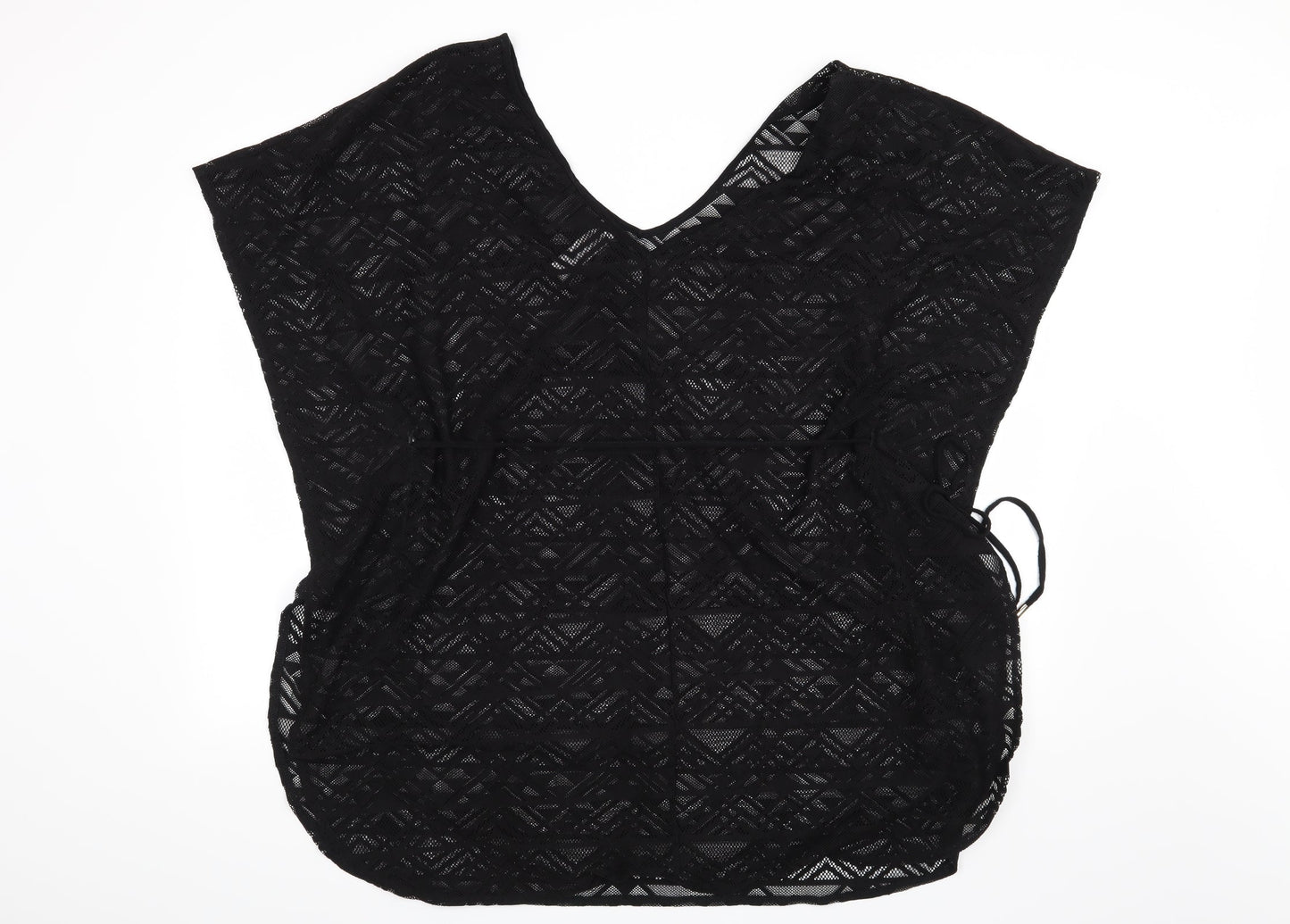 Womens UK Size 14 Ocean Club Black Tunic Blouse