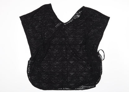 Womens UK Size 14 Ocean Club Black Tunic Blouse