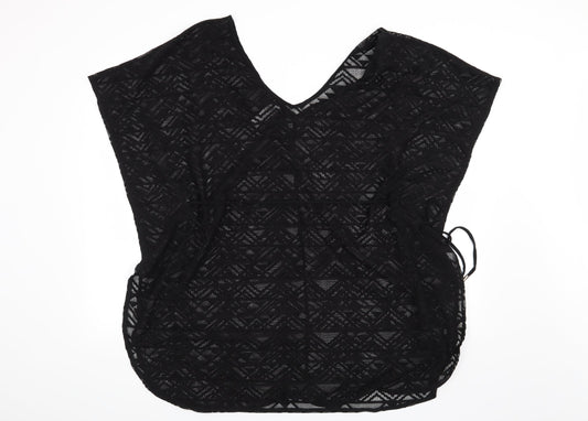 Womens UK Size 14 Ocean Club Black Tunic Blouse