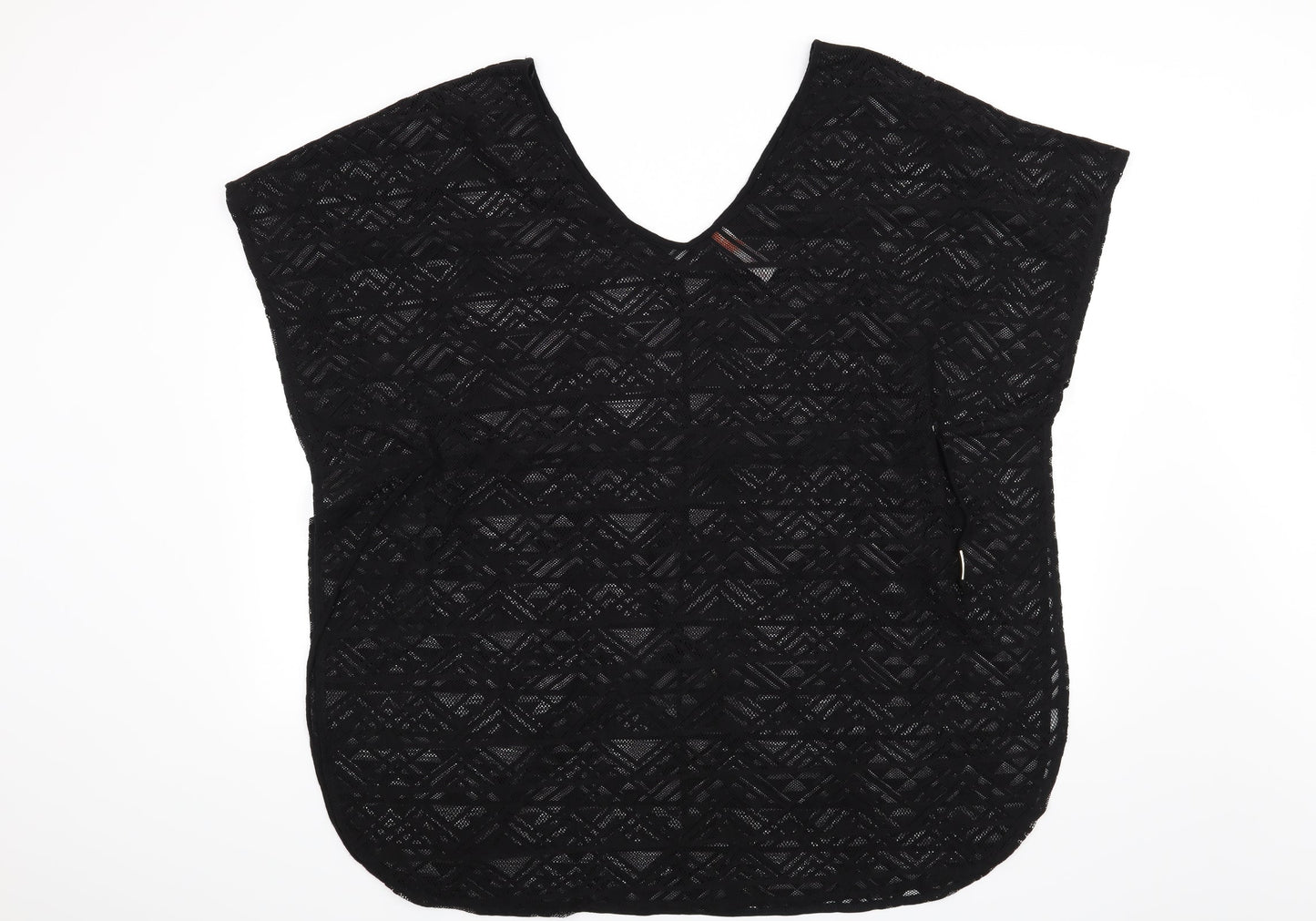 Womens UK Size 14 Ocean Club Black Tunic Blouse