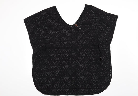Womens UK Size 14 Ocean Club Black Tunic Blouse