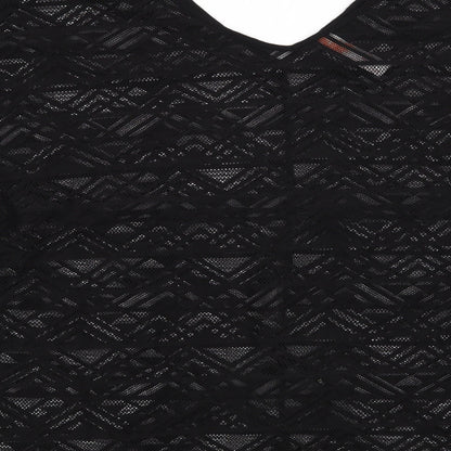 Womens UK Size 14 Ocean Club Black Tunic Blouse
