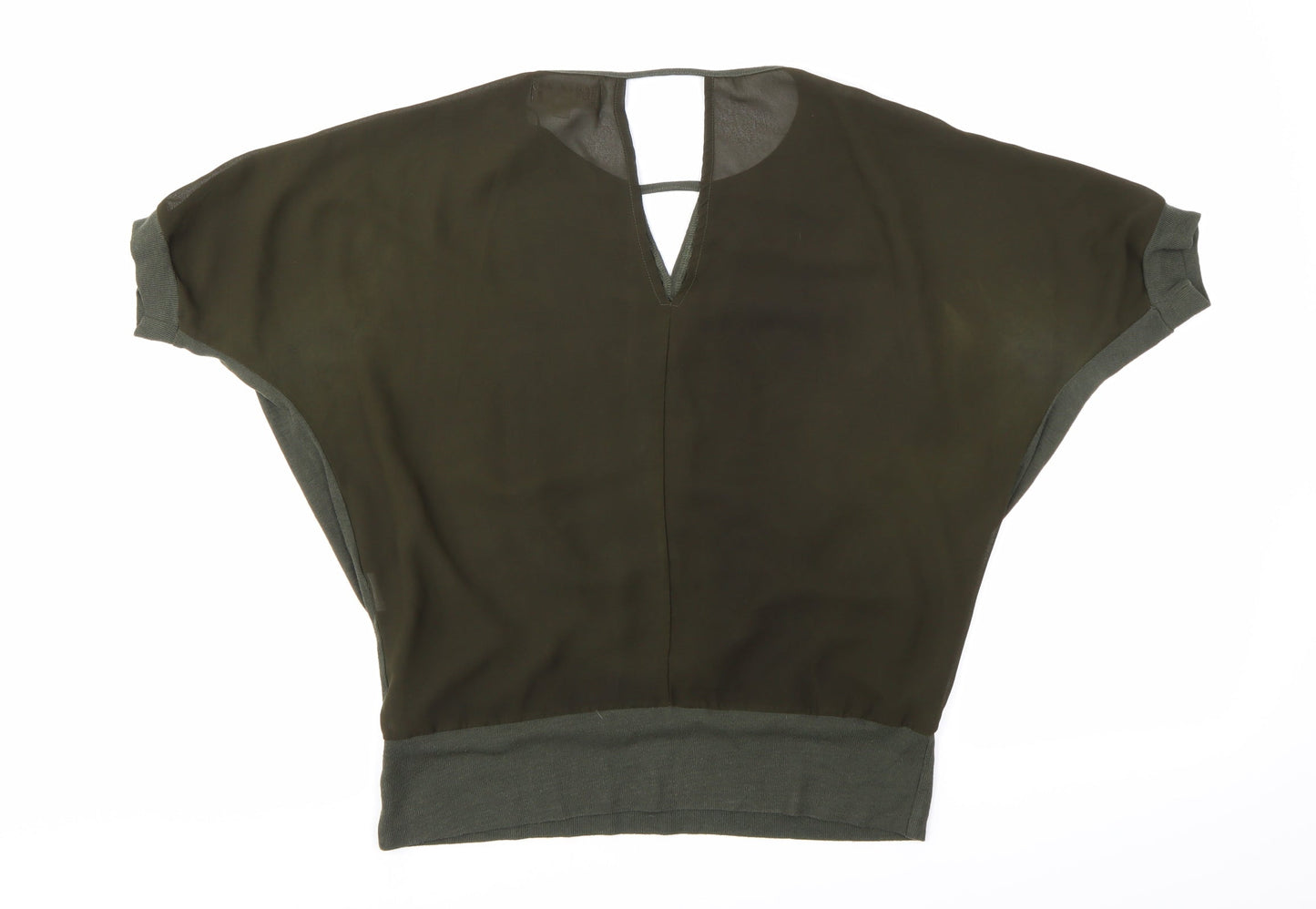Womens UK Size M Voulez-Vous Green Basic Blouse