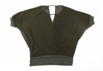 Womens UK Size M Voulez-Vous Green Basic Blouse