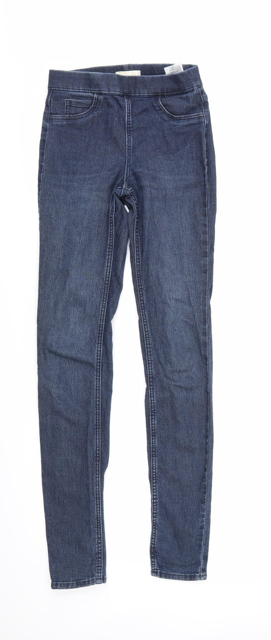 Womens UK Size 4 H&M Regular Fit Jegging Blue Trousers