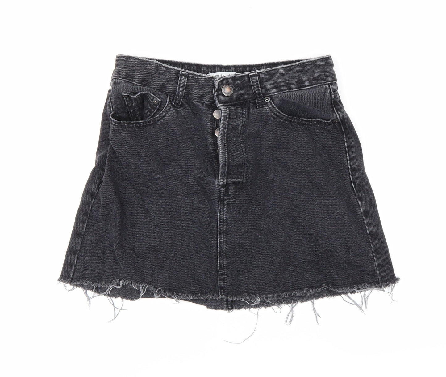 Bershka Womens Grey  Denim Mini Skirt Size 8