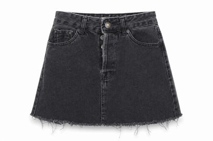 Bershka Womens Grey  Denim Mini Skirt Size 8