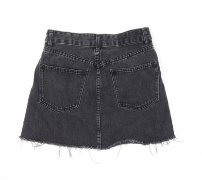 Bershka Womens Grey  Denim Mini Skirt Size 8