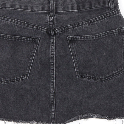 Bershka Womens Grey  Denim Mini Skirt Size 8