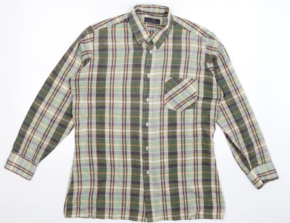 Van Doornum Mens Multicoloured Check   Button-Up Size M