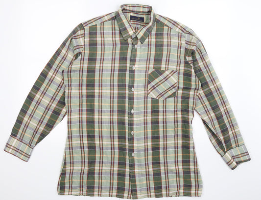 Van Doornum Mens Multicoloured Check   Button-Up Size M