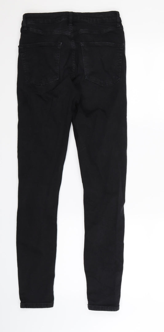 Topshop Womens Black  Denim Skinny Jeans Size 8 L32 in