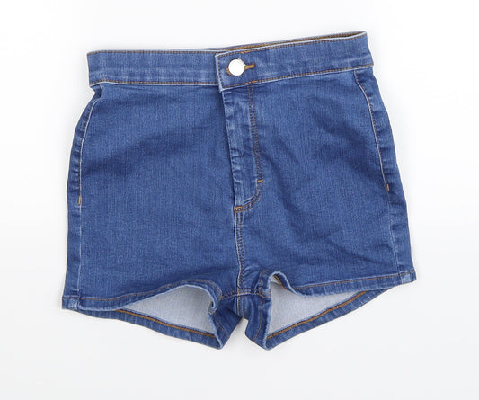 Topshop Womens Blue  Denim Hot Pants Shorts Size 8